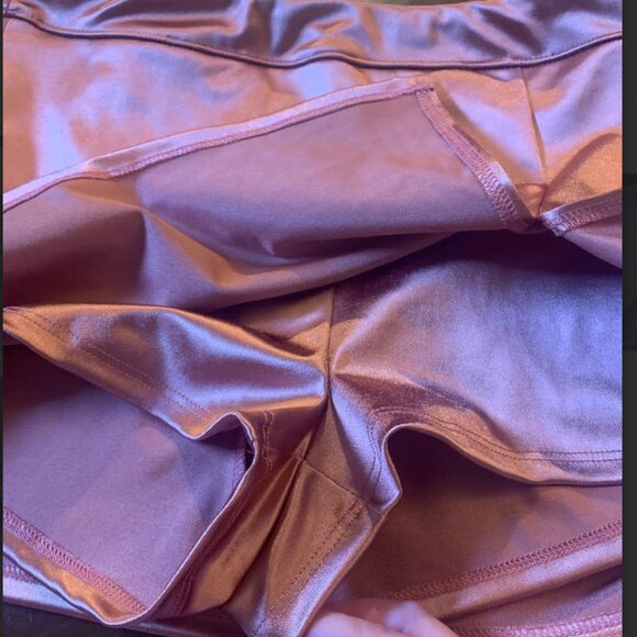 2/$20 - Urban Outfitters Grace Satin Split Hem Mini Skort in Pink - Picture 4 of 5